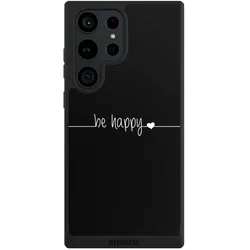 Nivocase Handyhülle für Samsung Galaxy S23 Ultra Hülle NIVOpure Case Schwarz Glück Sprüche Statement (Samsung Galaxy S23 Ultra), Smartphone Hülle, Schwarz