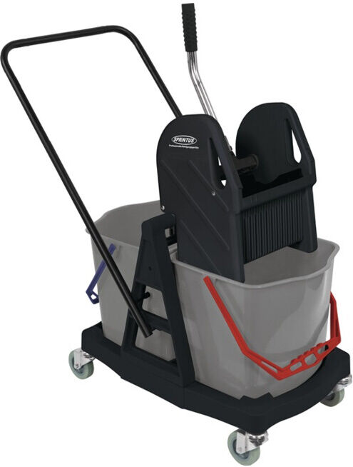 Chariot de nettoyage seaux de 1 x 17 l, presse plastique avec poignée poussoir e ; Sprintus (301001)