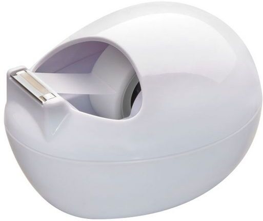 SCOTCH Karim Rashid-designad skrivbordstejphållare, C36, stenformad, vit + Magic™-tejp, 19 mm x 7,5 m, genomskinlig