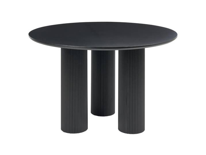 Beliani Esstisch Schwarz 120/120 cm Tulemalu, Rund, 120x75x120 cm, Esszimmer, Esstische