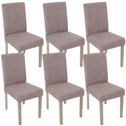 6er-Set Esszimmerstuhl Littau, Stuhl Küchenstuhl ~ Textil, grau, Beine Struktur - Eiche