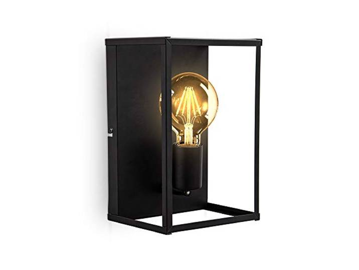 B.K.Licht I Wandlamp I retro lamp voor binnen I industrieel I metaal I zwart I netstroom I plafondlamp I met 1 lichts I wandspots I vintage muurlamp I E27 fitting I wandverlichting excl. lichtbron