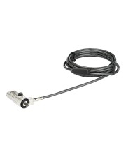 StarTech.com Laptop Sicherheitsschloss 4-stelliges verstellbares Zahlenschloss für Noble Security Wedge Sicherheitsbuchsen 2 m Stahlkabel Sicherheitskabelschloss Schwarz Silber 2 m (LTLOCKNBL)