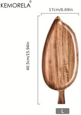 Inspired Finds KEMORELA Wooden Serving Tray Round Japanese Style Wooden Dessert Plate For Breakfast, Sushi, Snacks, And Fruit large