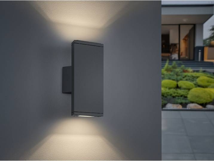 Trio LED Außenwandleuchte COLORADO Up & Down anthrazit, Außenbeleuchtung Haus