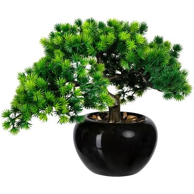 Kunstbonsai CREATIV GREEN "Bonsai Lärche", grün, H:26cm, Kunststoff, Kunstpflanzen, im Keramiktopf