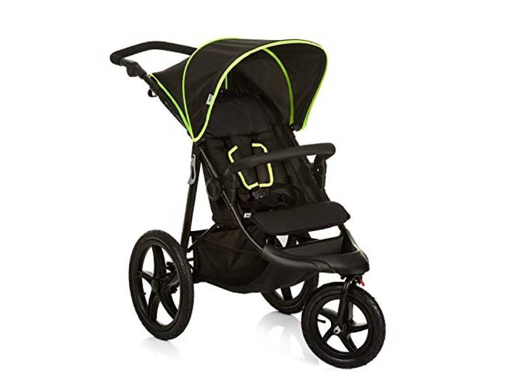 hauck Robuster Dreirad Buggy mit XL Luftrreifen, Runner Schwarz/Gelb