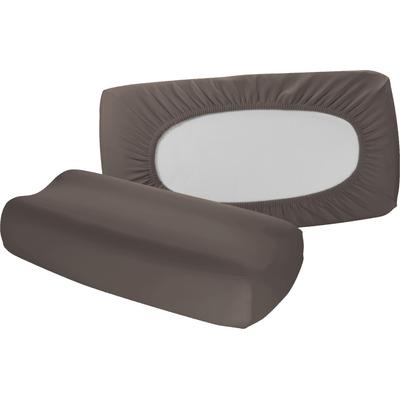 Kissenbezug FLEURESSE "Vital comfort", braun (espresso), B:60cm L:40cm, Jersey, Obermaterial: 96% Baumwolle, 4% Elasthan (LYCRA), Kissenbezüge, Kissenbezug, Baumwolle-Elasthan Kissenbezug, 40x60 cm, Gummizug