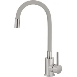 Neuesbad Spültischarmatur mit flexiblem Auslauf, Edelstahl-Grau NB1DEBOCS7201