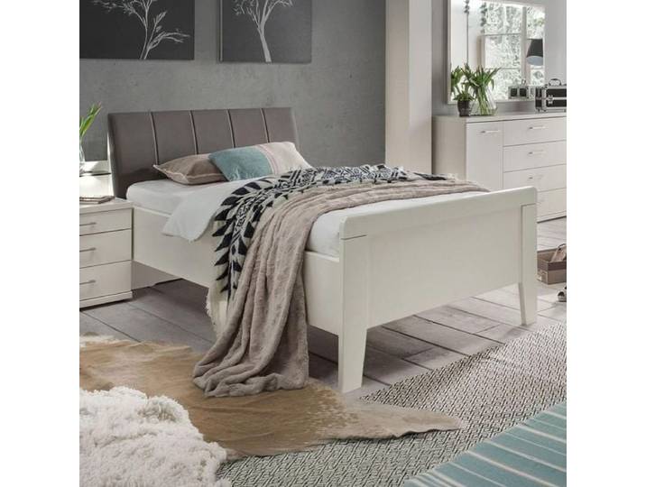 Einzelbett Casperia Komfort 90x190 cm Weiß klassischer Stil, höhenverstellbar
