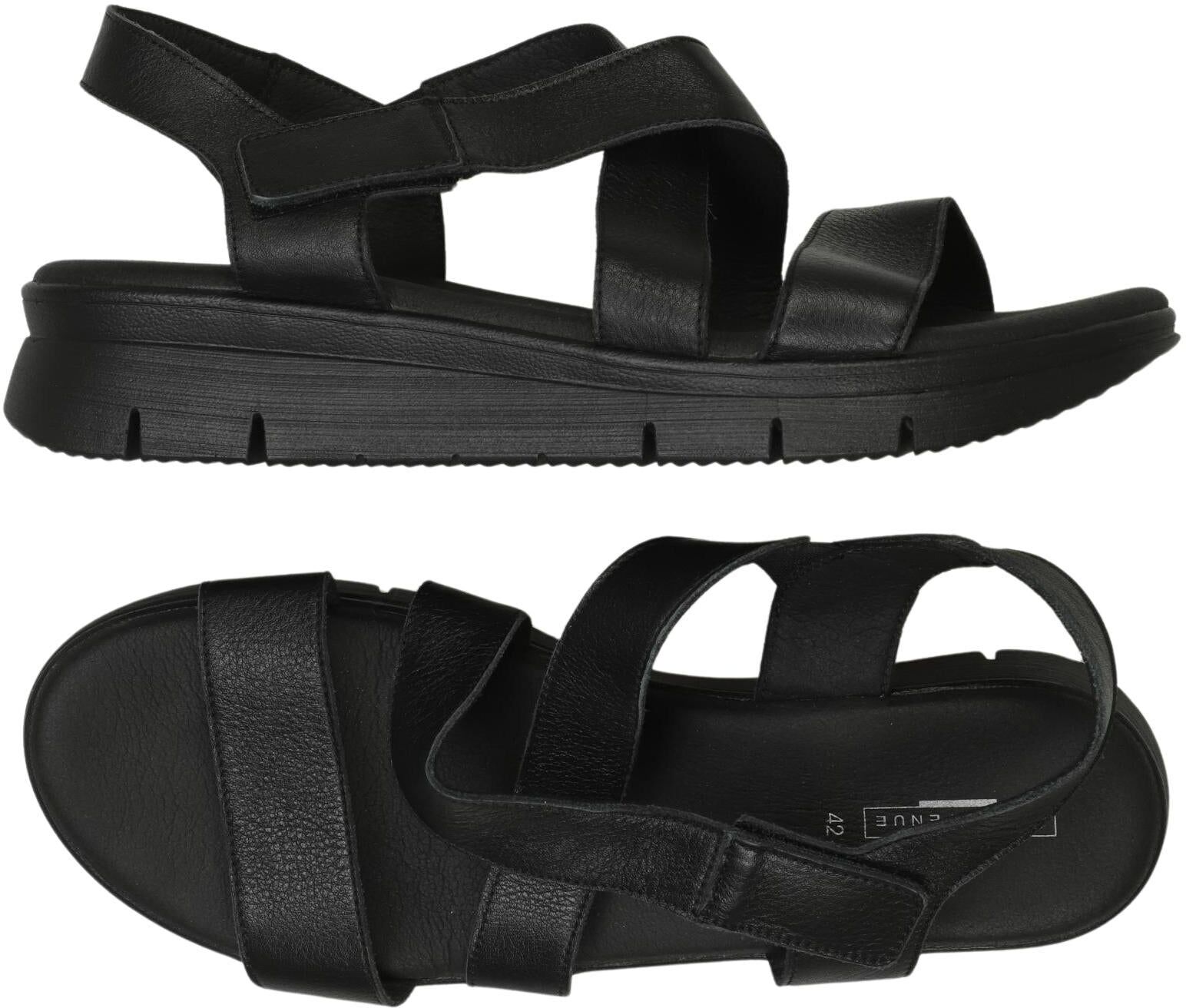 5th Avenue Damen Sandalen, Schwarz, Gr. EU 42, Leder - Second Hand