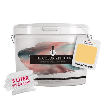 Wand- und Deckenfarbe A.S. CRÉATION "Seidenmatt Innenfarbe THE COLOR KITCHEN", tck5005 playful pineapple, 5 l 5ml, Farben, für Wohnzimmer Schlafzimmer Flur Küche, versch. Gelbtöne