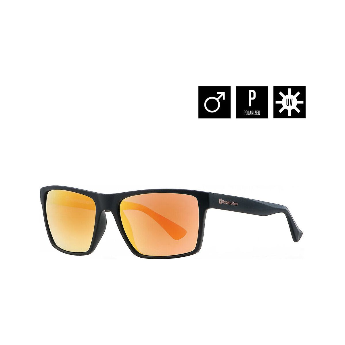 Horsefeathers Merlin Sunglasses matt black/mirror orange AM044E-matt black-mirror orange