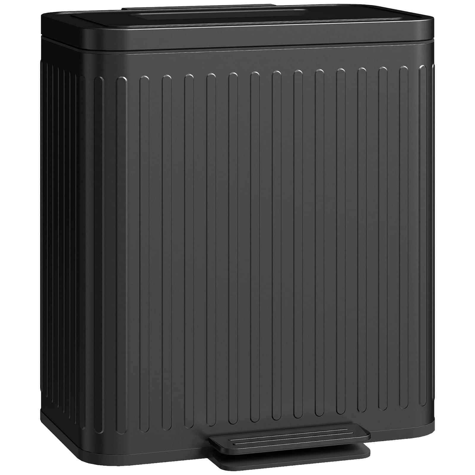 HOMCOM Keukenafvalbak met 2 compartimenten van 20 L, zwart