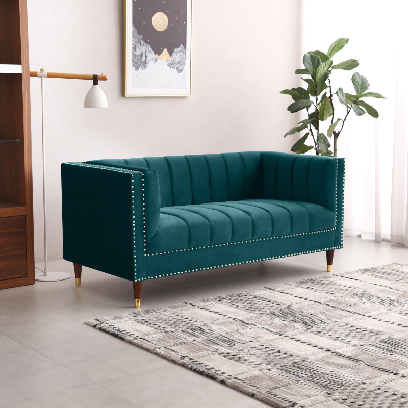B2B Partner Sofa RILEY, dwuosobowa, zielona
