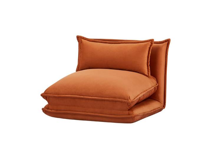 en.casa Relaxsessel, Schlafsessel »Umeå« 59x85,5x67 cm Samt Rostbraun