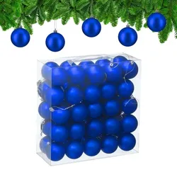 Relaxdays Weihnachtskugeln 50er Set Blau,Silber