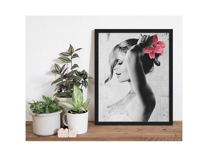 Bild Kate Moss IV Rahmen: Massivholz Buche, lackiert Abdeckung: Plexiglas Schwarz 43 x 53cm