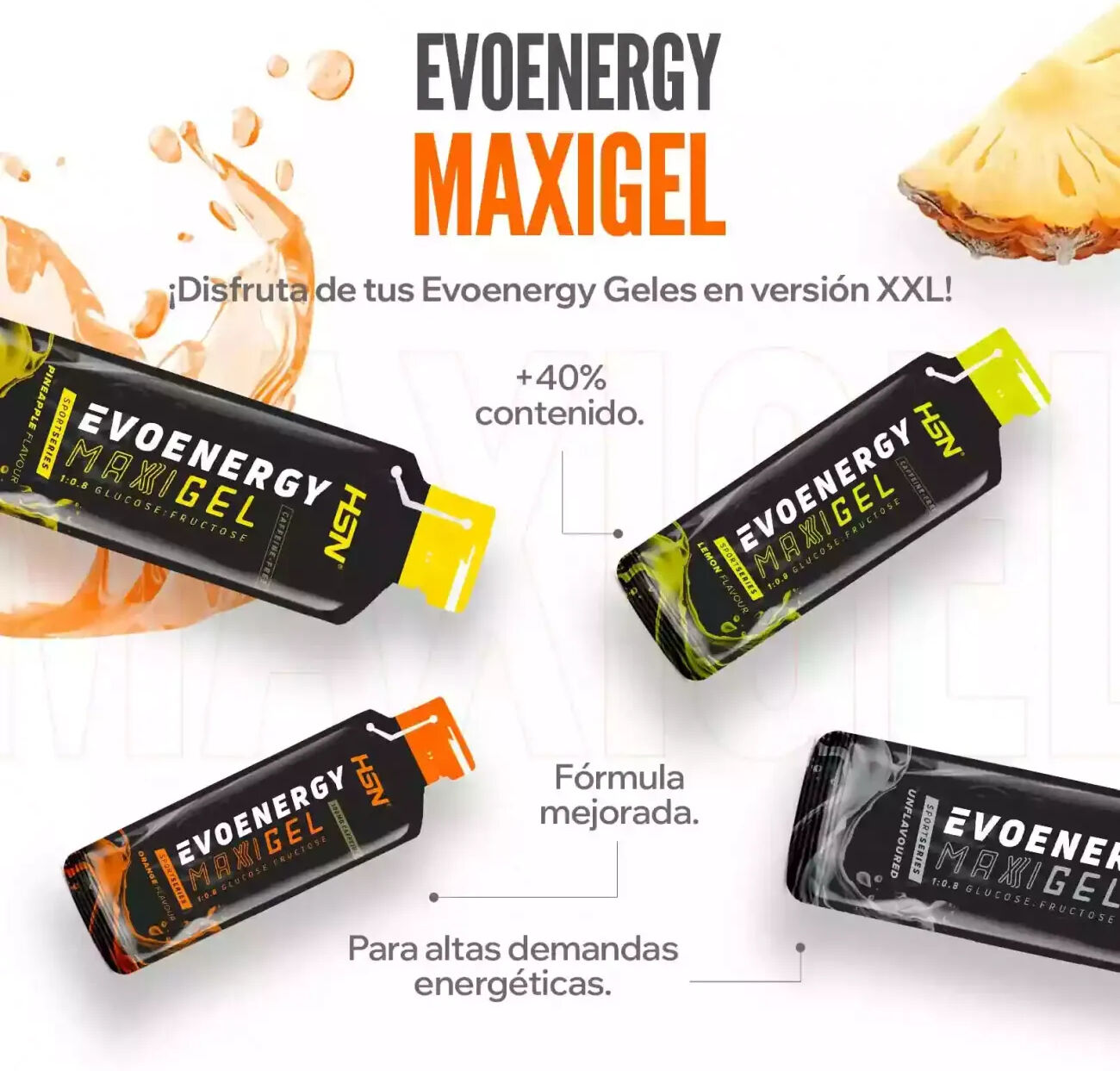 HSN Evoenergy Maxigel sin cafeína 70ml sin sabor - Geles Energéticos - Gel - 1  Servicios