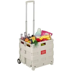Relaxdays Einkaufstrolley mit Teleskopgriff Beige,Silber