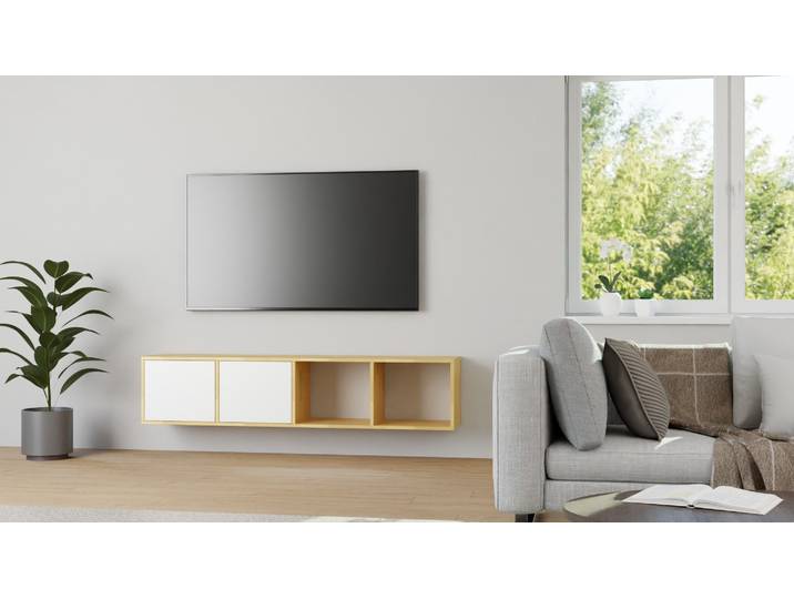 Sideboard mit Wandhalterung – diverse Materialien Buche Natur geölt