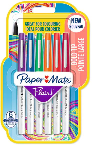 Papermate Flair Bold 6-Blister Ass.colors