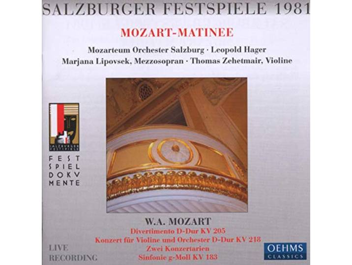 Lipovsek/Zehetmair/Mozarteum Orches - Mozart Matinee Salzburger Festspiel