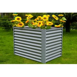 OUTFLEXX Hochbeet, silber, Aluminium-Zink-Stahl, pulverbeschichtet, 120x90x84 cm