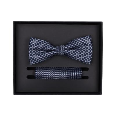 Fliege VENTI "VENTI Set aus Fliege und Einstecktuch gemustert", Herren, blau (himmelblau), 100% Seide, Fliegen