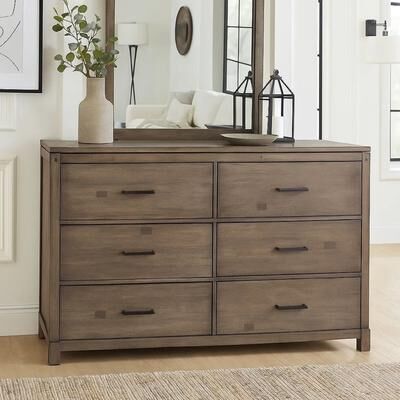 Benzara Benjara Capacious 6 Drawer Dresser In Mahogany Wood, Brown