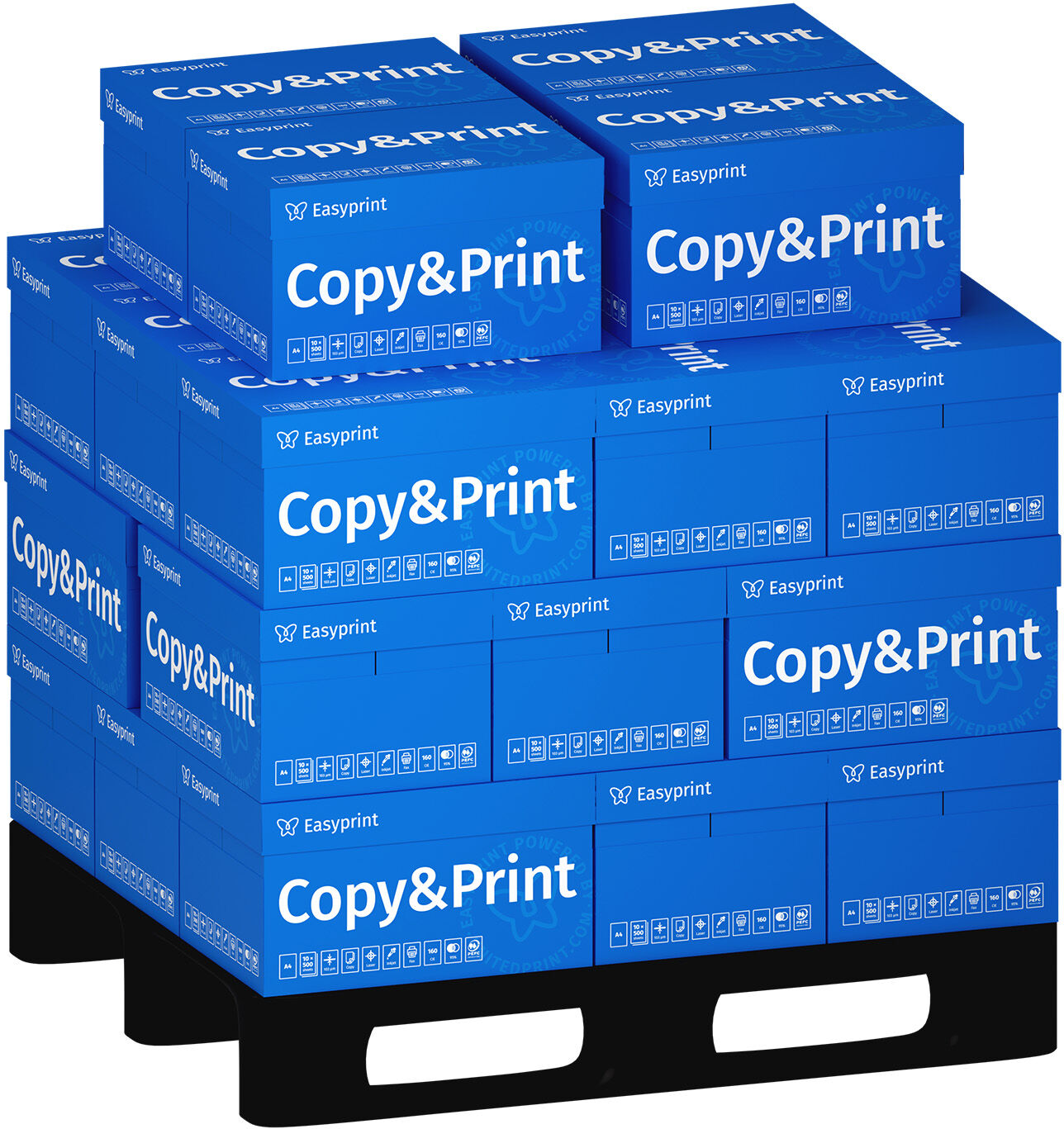 Easyprint Druckerpapier Kopierpapier 125000 Blatt 25 x 5000 A4 Premium Hochweiß CIE 160 Testsieger PEFC zertifiziert