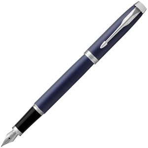 Parker Füller IM Matte Blue C.C., Feder F, Messinggehäuse, mattblau, verchromte Zierteile