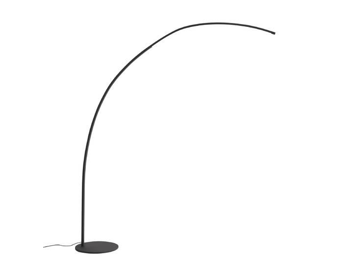 Lampadaire arc moderne noir avec LED et variateur tactile - Arlow