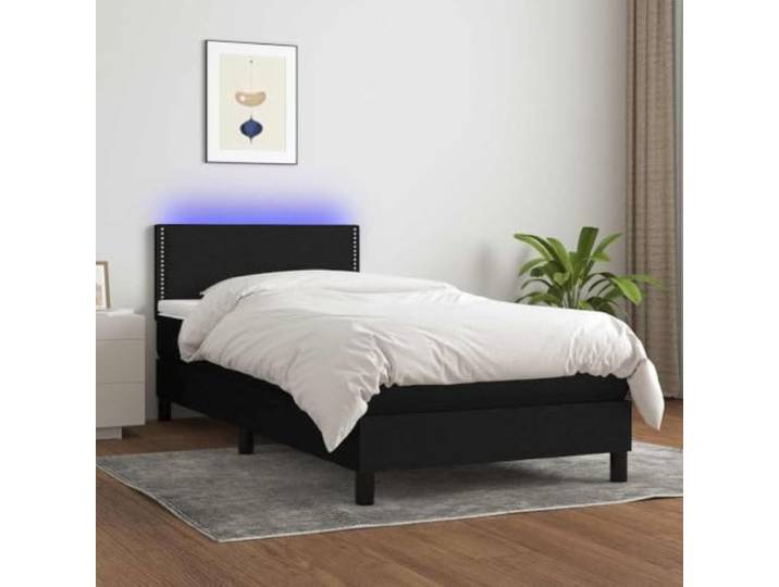 YNGBHFNOP Samt Bettrahmen mit Kopfteil modernes Design 120 x 190 cm Schwarz Bettrahmen mit Kopfteil Schwarz 120x190 cm Samt Bettgestell mit Lattenrost Modernes Polsterbett für Schlafzimmer Gästezimmer