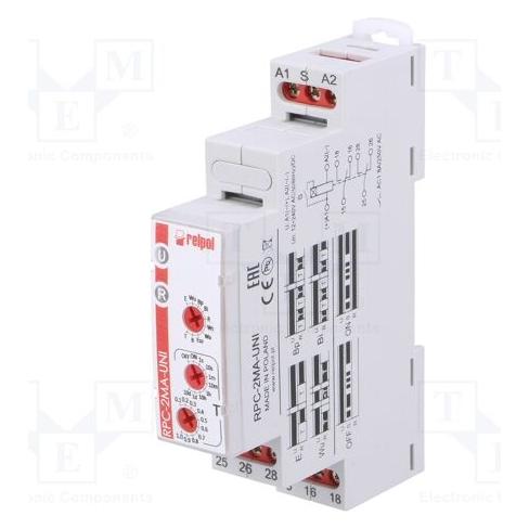 Relpol Zeitrelais 2P 1sec-10days 12-240V AC/DC 50/60 Hz Multifunktions RPC-2MA-UNI (863183) (863183)