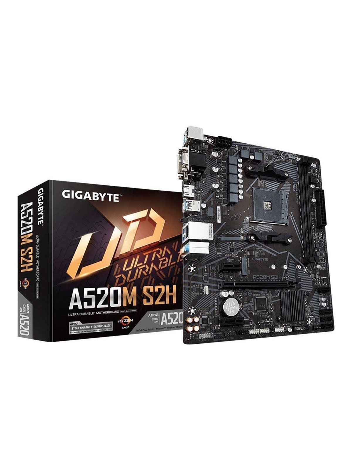 GIGABYTE A520M S2H Mainboard - AMD A520 - AMD AM4 - DDR4 RAM - Micro-ATX