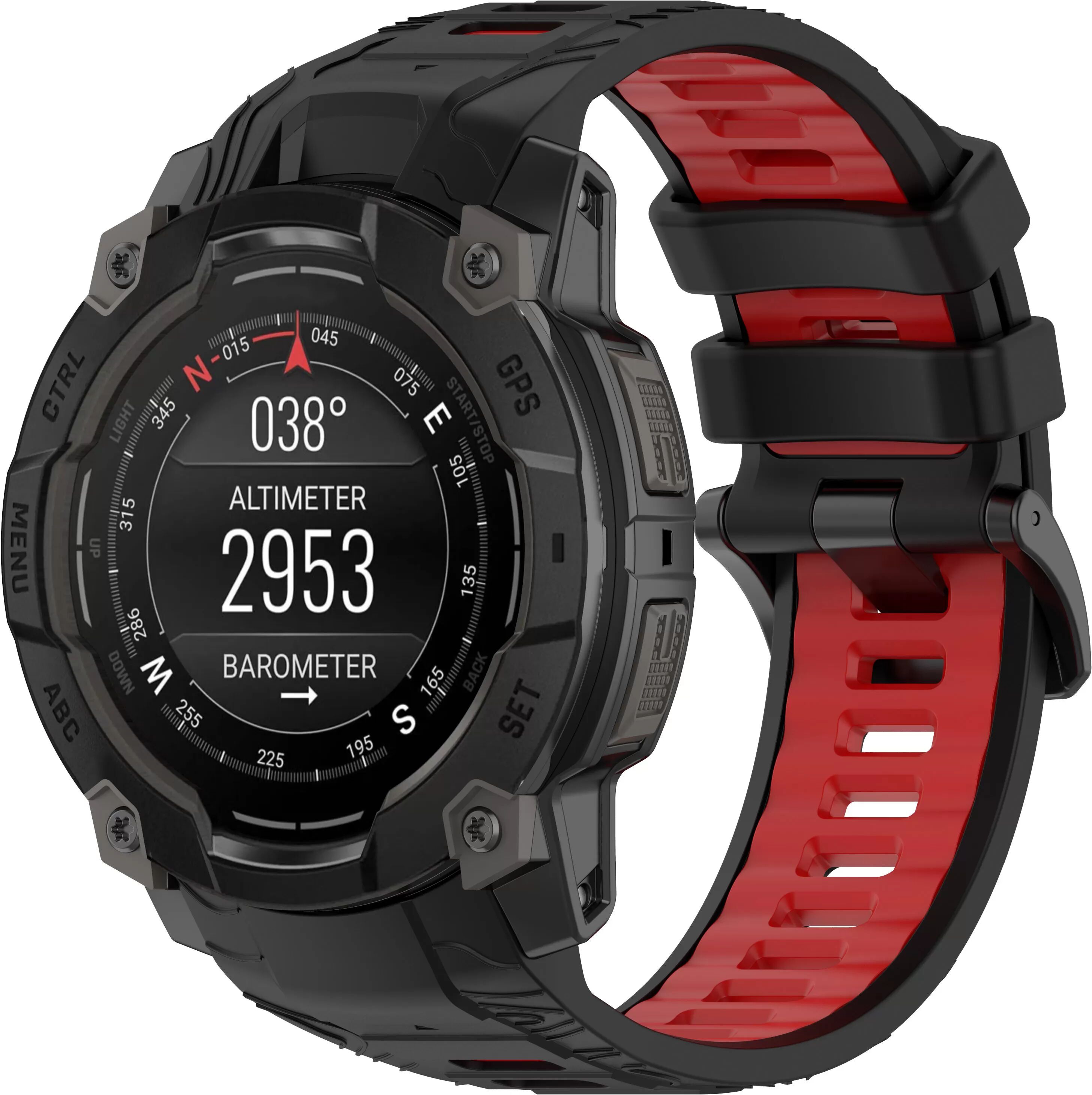 INF Garmin Instinct 3 Zweifarbige Silikon-Uhrenarmband model 1 Rot Model 2