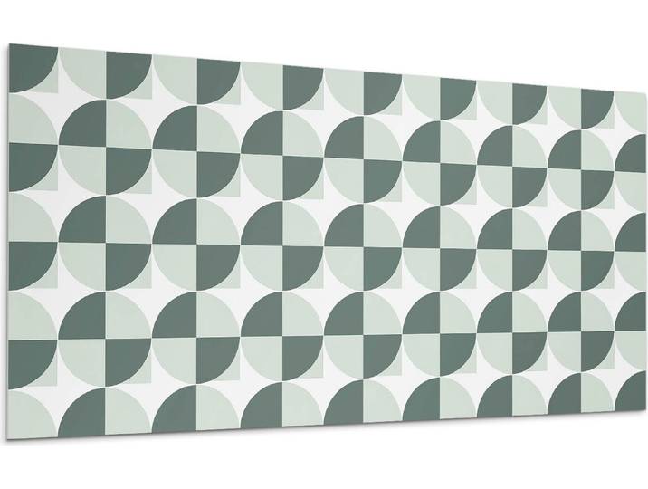 Geometrie Von Kreisen Und Quadraten – Selbstklebende Fliesen – Wandverkleidung – Wandpaneel – PVC Fliesen – Vinylflisen – PCV Flisen – Selbstklebend – Wanddeko – 10 Stück 100 x 50 cm