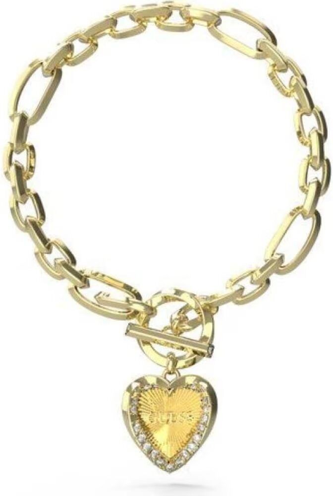 Pulsera Cadena Guess Jubb04599jwygs Con Colgante Corazón 22cm Mujer