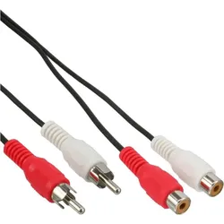 INLINE Cinch Verlängerung, 2x Cinch, Stecker / Buchse, 20m