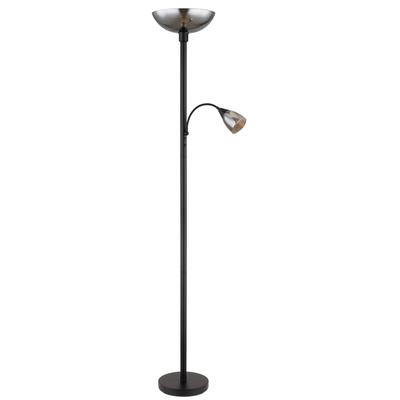 GLOBO LIGHTING Stehlampe "BLADE", schwarz (schwarz matt), 1 Stk., Leuchten, Stehleuchte, Flexo, Fluter und Leselicht getrennt schaltbar, Stehlampe