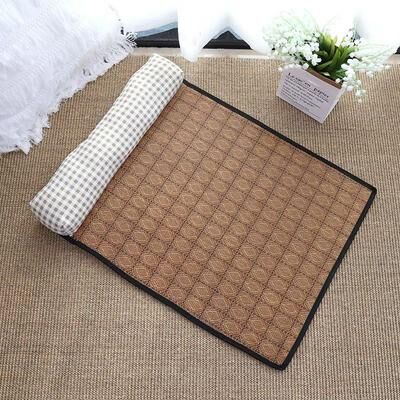 Inspired Finds Natural Rattan Cooling Mat For Cats And Dogs Breathable Summer Pet Bed Pad beige Grid s