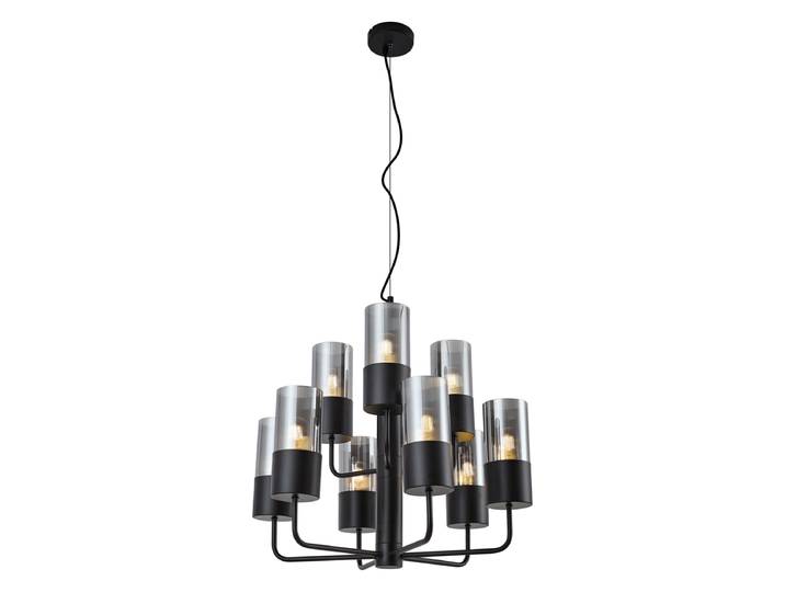 Lustre moderne noir avec verre fumé 9 lumières - Laura
