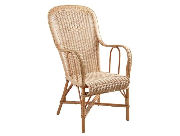 Fauteuil rotin dossier haut naturel