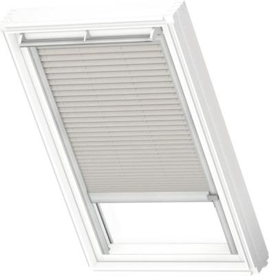 VELUX Dachfenster Plissee blickdicht silbergrau mit grauem Alu-Rahmen solarbetrieben FSL U10 1284K