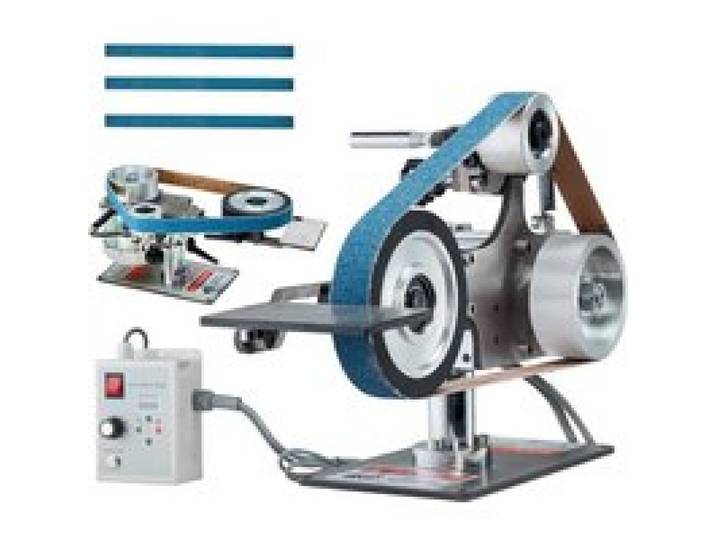 VEVOR Bandschleifmaschine 550 W mit variabler Geschwindigkeit und VFD, 762 x 25,4 mm Bandpolierer, Polier- und Schleifmaschine mit 2 Schleifformen und 3 Schleifbändern für Metallbearbeitung