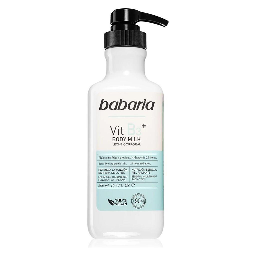 Babaria VITAMIN B3+ body milk 100% vegan 500 ml (Körpermilch, 500 ml) (8410412130080)
