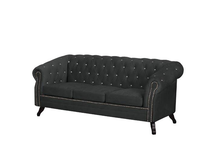 Sofa I 3-Sitzer Microfaser Grau/Dunkelgrau Webstoff 195 x 84 x 88cm Glamour