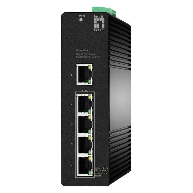 LevelOne Switch 5x GE IGS-2105P 4xPoE Outputs schwarz (5 Ports) (IGS-2105P)