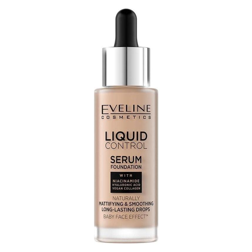 Eveline Liquid Control HD Mattifying Drops Foundation matujący podkład do twarzy 035 Natural Beige N (N, Natural Beige) (5903416048565)